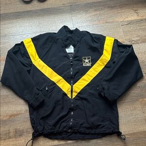 U.S. Army Black PT Jacket with Yellow